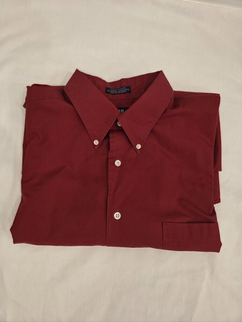 Izod Silky Poplin Red Button Down Size XL 17